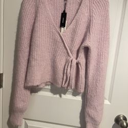 NWT Express size M V Neck Wool Blend Long Sleeve Pullover Sweater