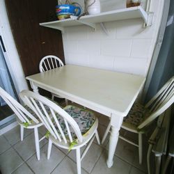 Off White Table With 4 Chairs