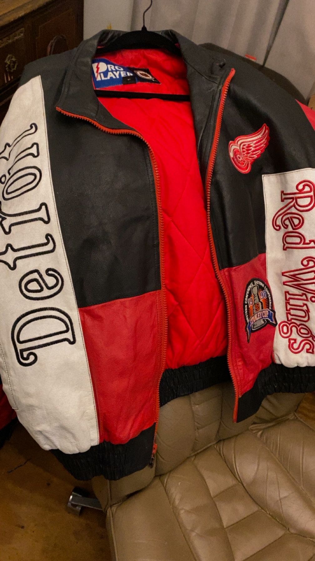Real Leather Detroit Red Wings Jacket
