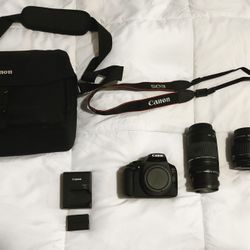 Canon EOS Rebel T6 Digital SLR Camera Kit Black Wi-Fi 18-55mm and 75-300mm Lenses