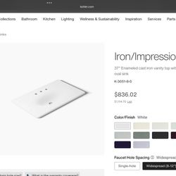 Kohler Vanity Top - 37” 