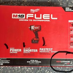 ♨️New Milwaukee (2967-21b) M18 FUEL 18V Lithium-Ion Brushless Cordless 1/2 in. Impact Wrench w/Friction Ring Kit w/One 5.0 Ah Battery and Bag 