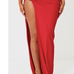 SHAPE RED SLINKY EXTREME KNOT MAXI SKIRT