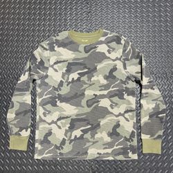 Faded Glory Thermal Waffle Knit Shirt Camouflage Long Sleeve Outdoors Mens Large