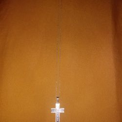 Silver Mirrored Cross Necklace With Psalm 46:10