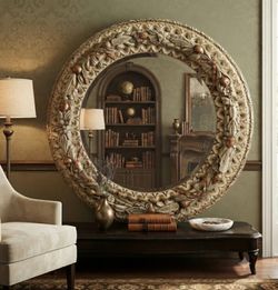 Large 47” round wall mirror