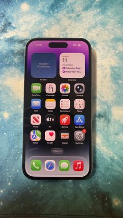 iPhone 14 Pro unlocked 256GB cracked back and battery health 76%