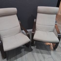  IKEA Poang Armchairs & Ottoman