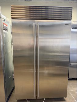SUB ZERO 48”WIDE BUILT IN TWO DOOR STAINLESS STEEL REFRIGERATOR