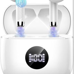 Wireless Bluetooth 5.4 Earbuds, LED Power Display Headphones, 6D Stereo HiFi Stereo Earbuds, In-Ear Noise Cancelling Mic, 40H Playback Mini Case, IP7 