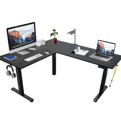 3 Boxes L-Shaped Standing Desk - 75” X 63” Adjustable Corner Standing Desk With Charging Station - L Shape Sit Stand Table With Memory Controller, 