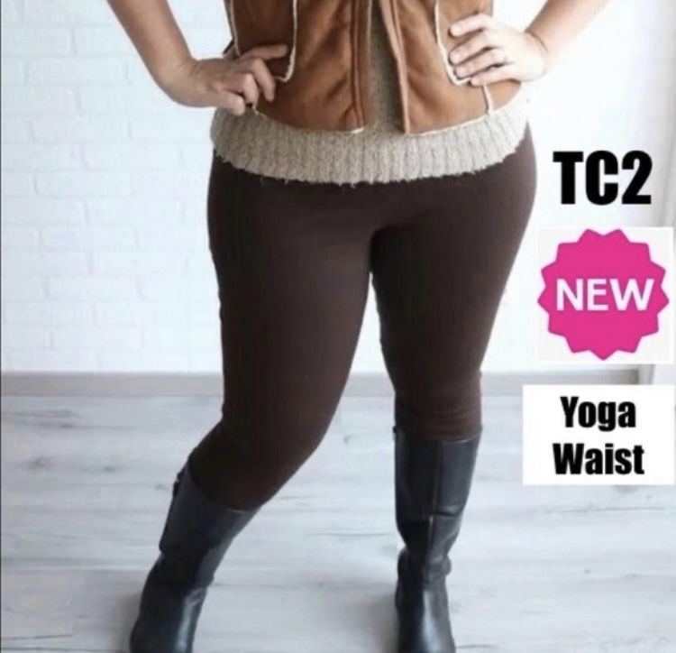 NEW Womens Brown Leggings Soft As Lularoe OS/TC/TC2