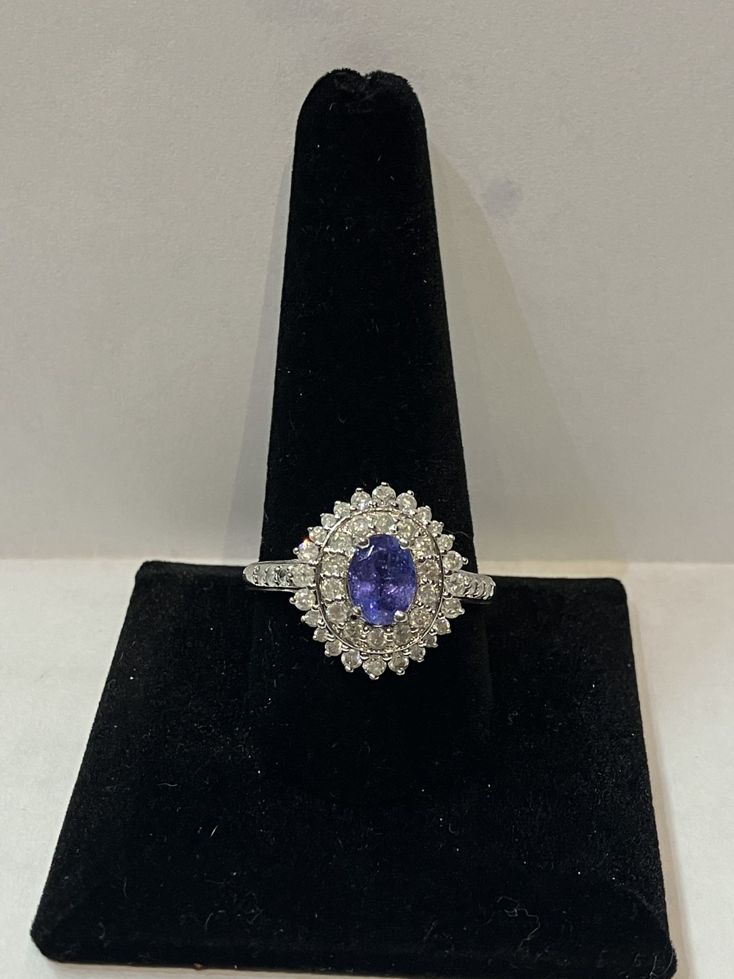 Silver Diamond Ring #110245-10 Mj