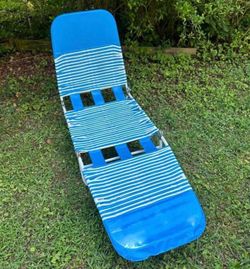 Beach Camping Fishing Garden Folding Lounge Chaise Patio Lawn Summer Blue Chair