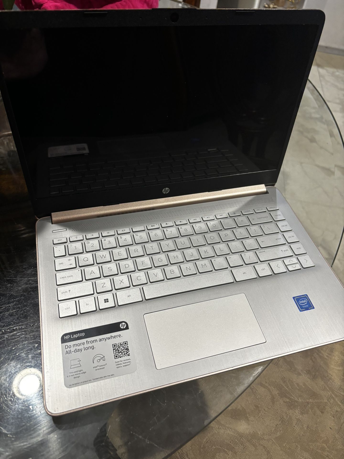 HP computer in Rose Gold