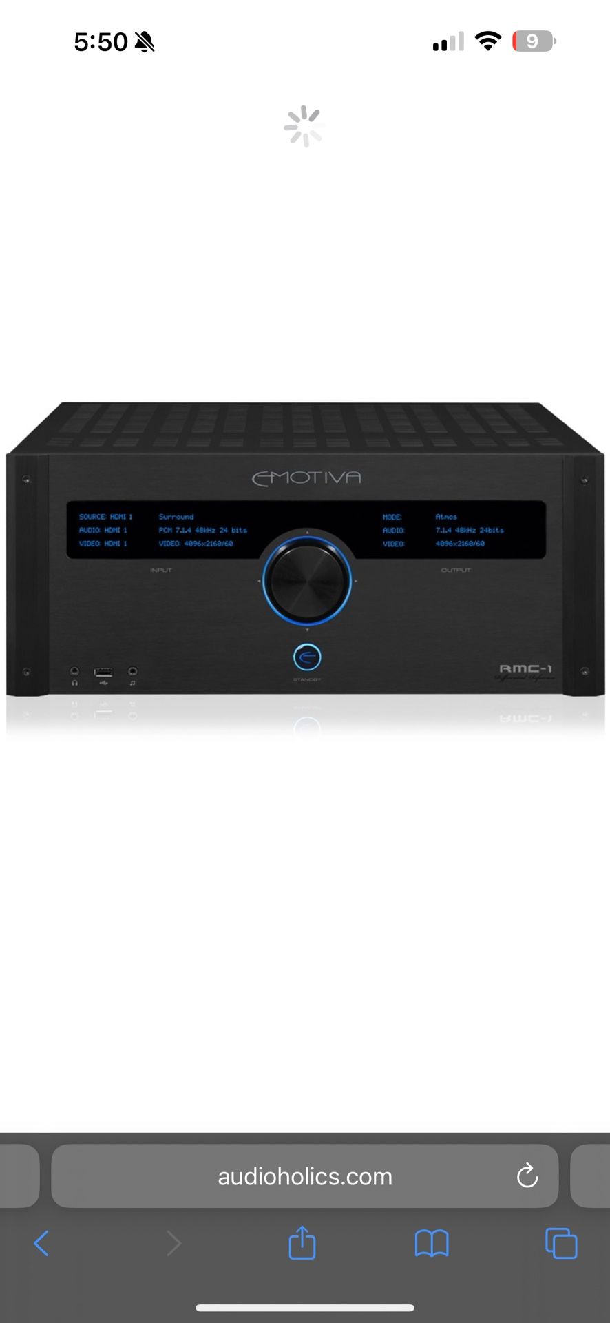 Emotiva RMC-1 16 Channel Dolby Atmos & DTS Cinema Processor, Marantz Quality