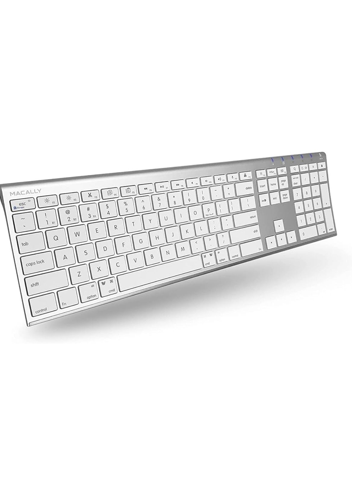 Macally Wireless Bluetooth Keyboard for Mac - Compatible Apple Keyboard or MacBook Pro/Air, iMac - Multi-Device, Up to 3 Devices with 110 Keys, 20 Sho