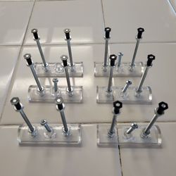 6 Sk8ology Skateboard Deck Wall Mounts. Nice Condition 
