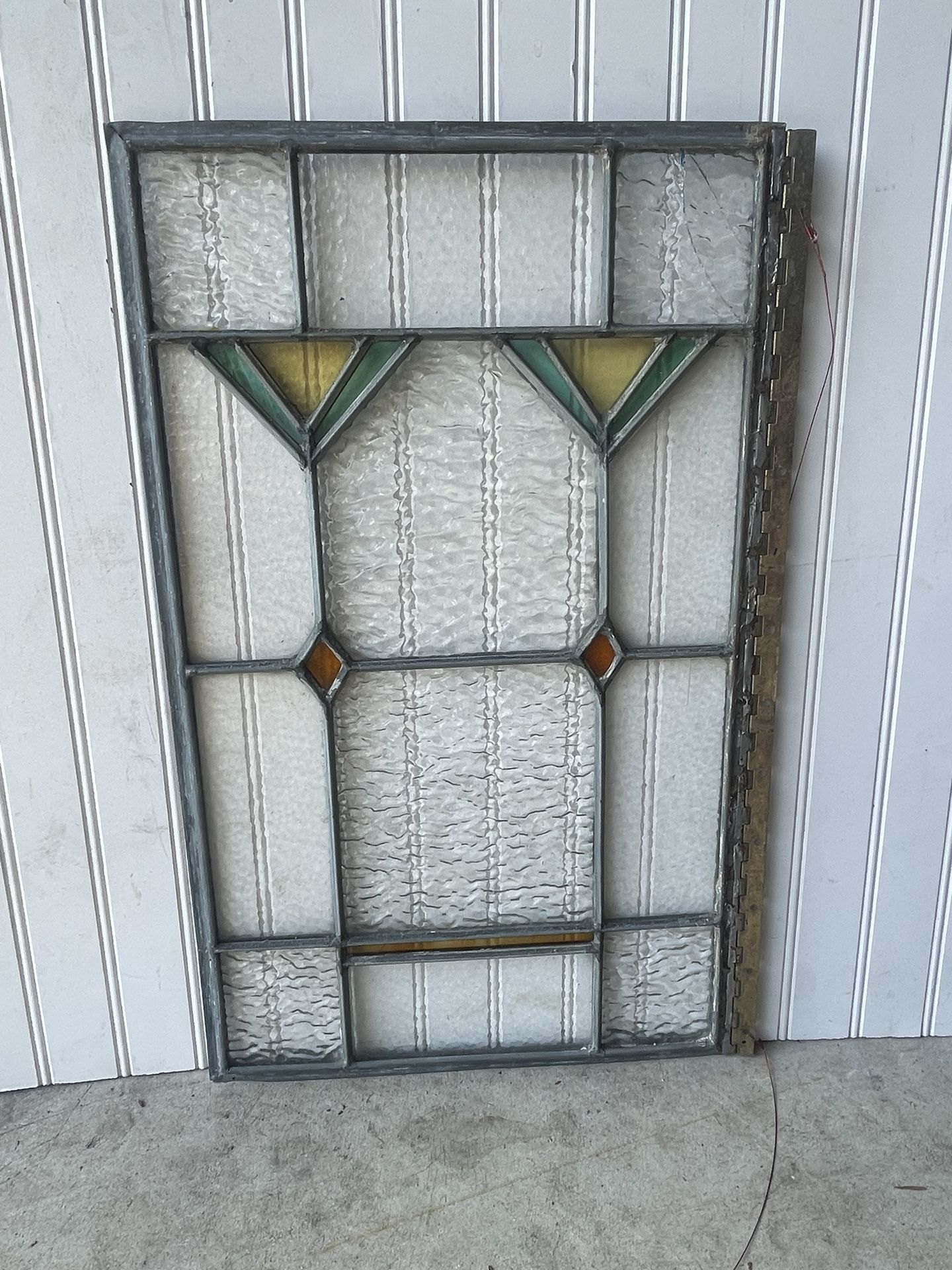 Antique Stained Glass Window. Art Deco
