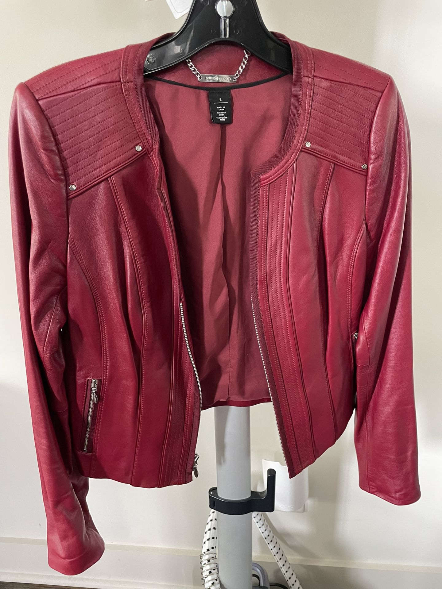 Deep Red Leather Jacket