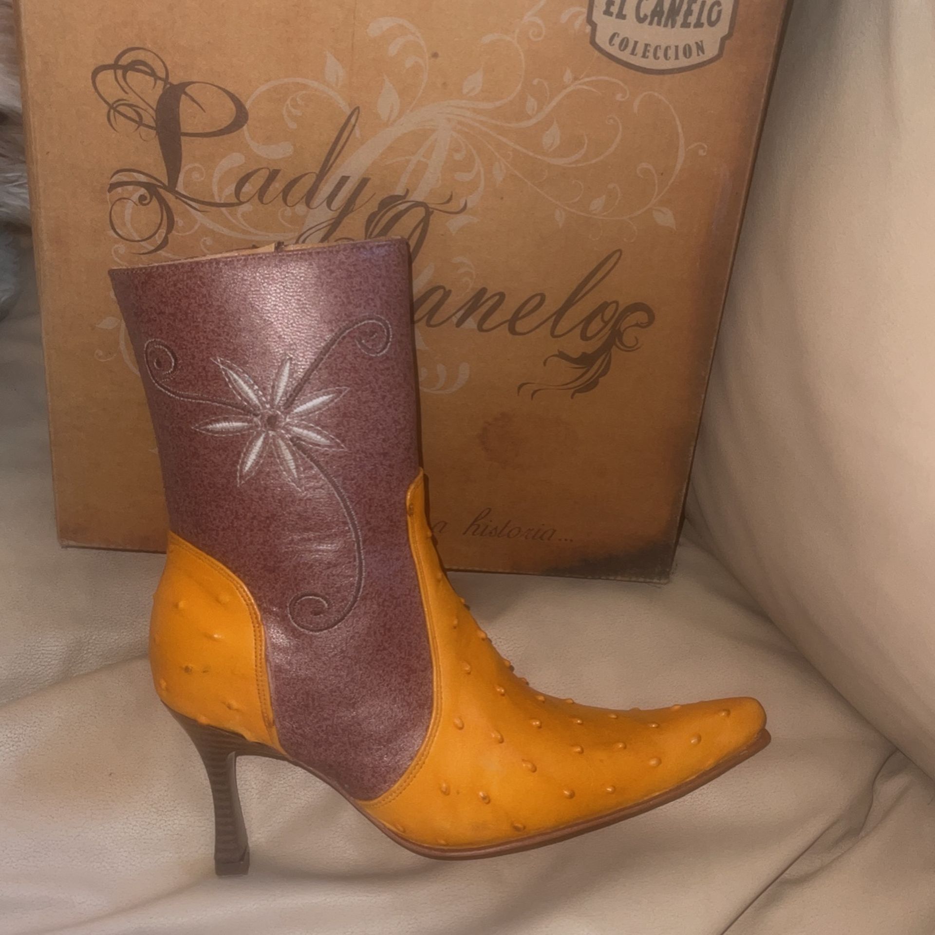 Leather high Heel Boots