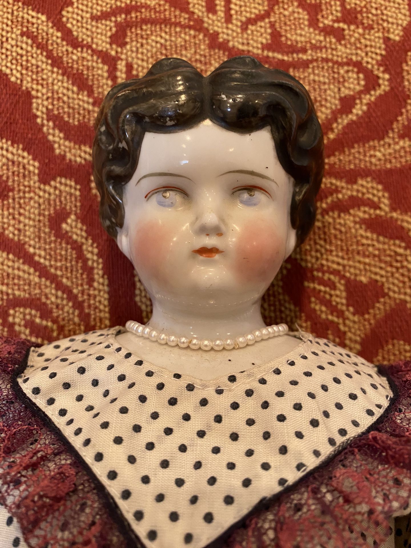 Antique German Porcelain Head Doll 19”