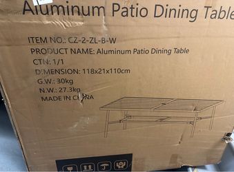 Aluminum patio dining table
