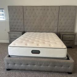 Grey Upholstered Wall Bed