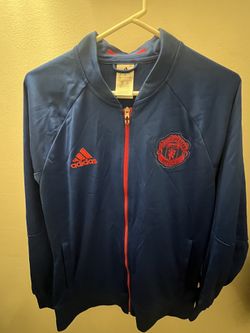 ADIDAS MANCHESTER UNITED 2017 ANTHEM JACKET royal blue Size Large 