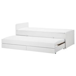 Twin Bed frame w/pull-out bed + storage