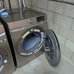 Samsung Smart Dial Steam Front-Loading Electric Washer & Dryer Set Champagne