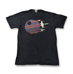Star Wars Death Star X-Wing Graphic T-Shirt Mens Small Black Short Sleeve Cotton