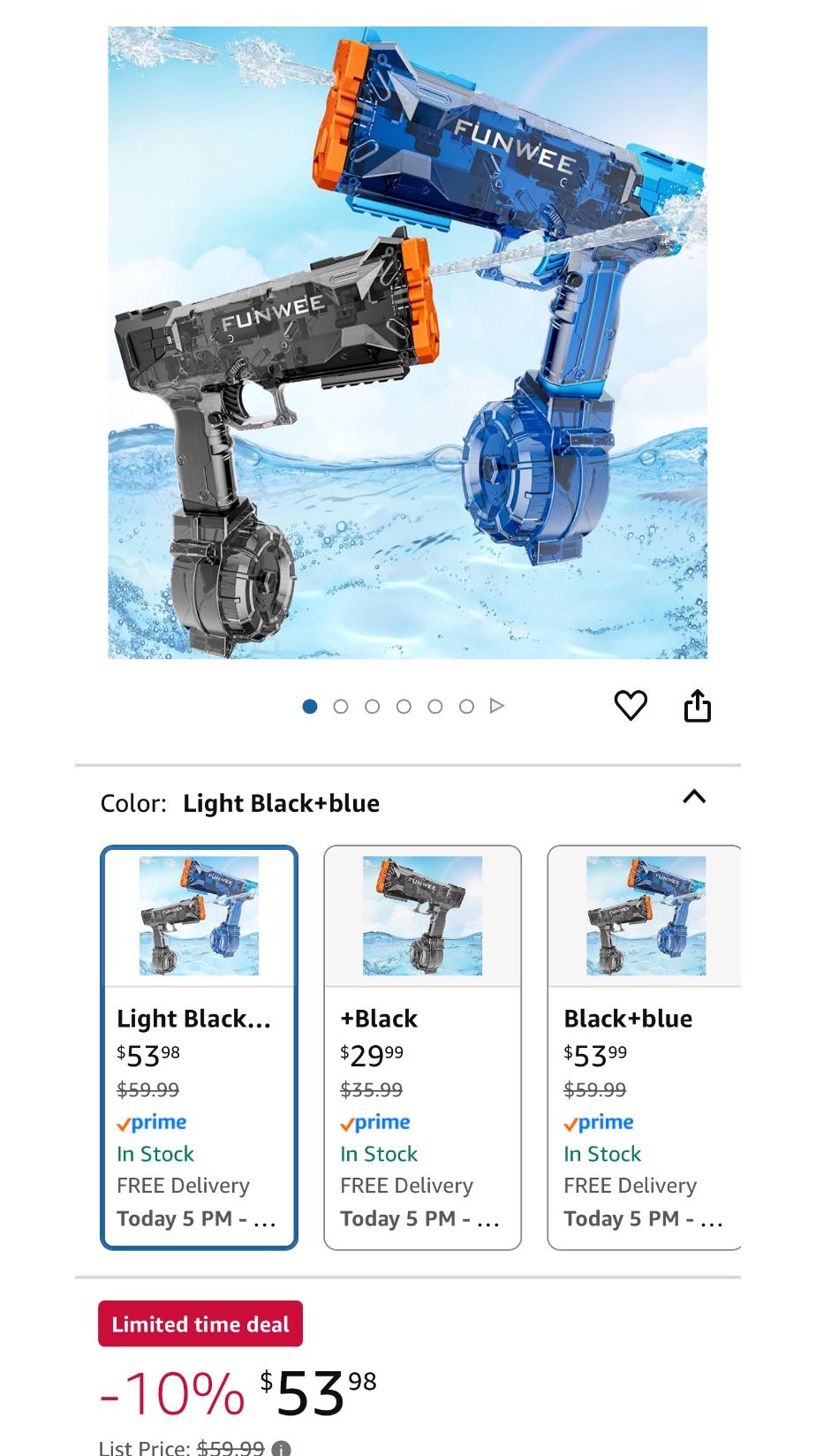 2 Pack Electric Water Squirt Gun For Kids & Adults