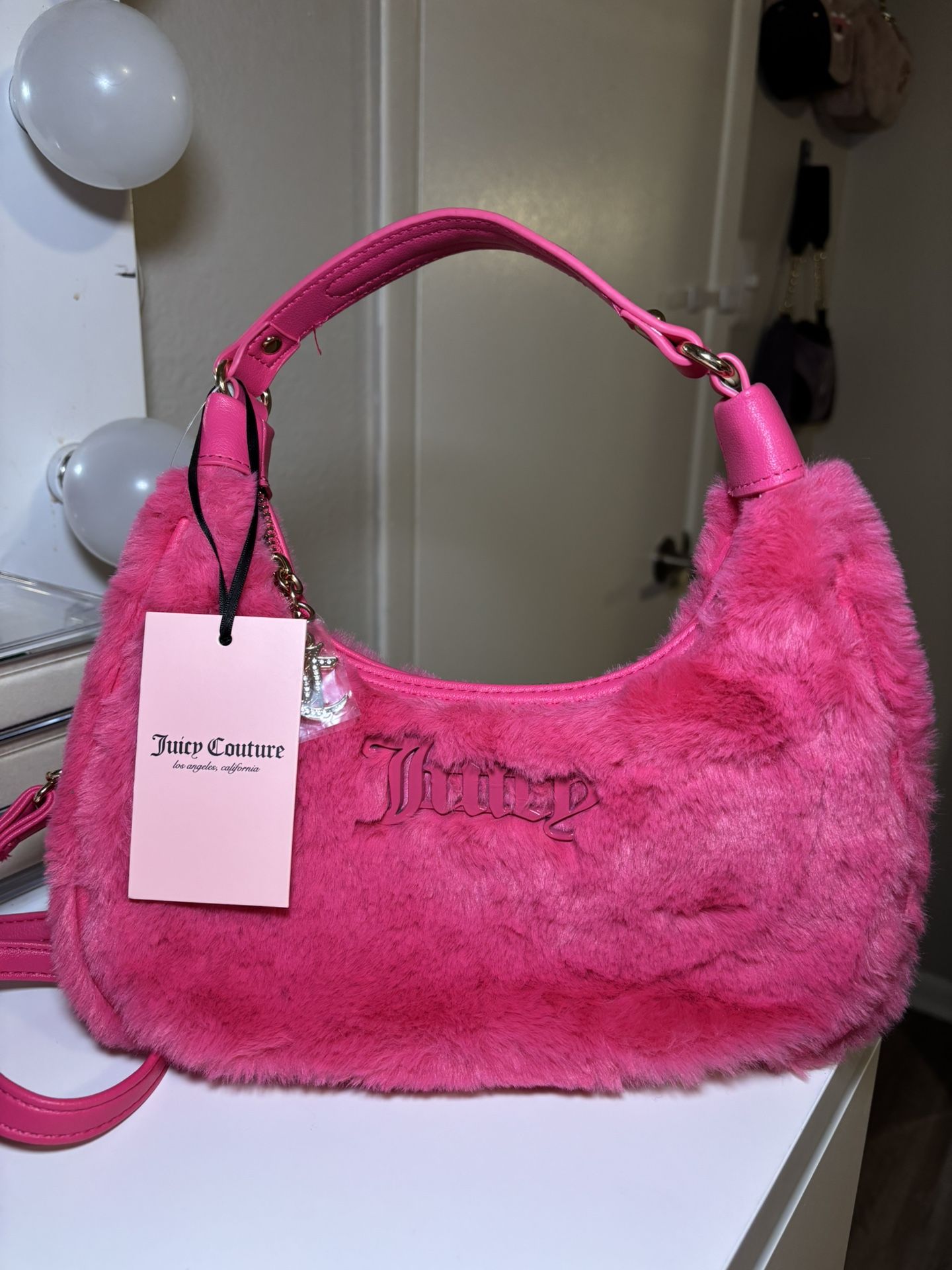 Juicy Hot Pink Fuzzy Bag