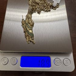 San Juditas Y Cadena 14K Oro / St. Jude Charm and Chain 14K Gold