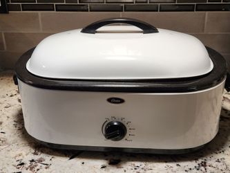 Pre-owned Oster 18 QT Roaster / Buffet Server - Nice Condition- Ceramic on Steel, All Accessories