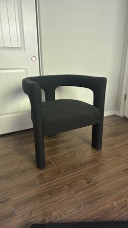 Modern Black Boucle Accent/Desk Chair