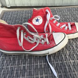 Red Chuck Taylor Converse High Tops M7 W9