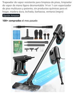 Heavy duty steam mop for floor cleaning, removable lightweight hand steam cleaner 14 in 1 with multipurpose and powerful floor vaporizer, no home chem