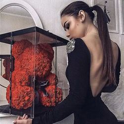 Hot Valentines Day Gift Teddy Bear Of Roses