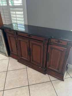 brown buffet cabinet