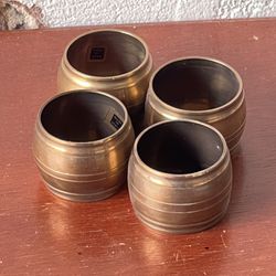 Vintage! Made In India Brass Napkin Rings Set of 4