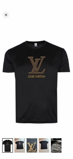 Men's New Luxury LV Black Short Sleeve T-Shirt Size XL