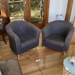 Grey armchairs