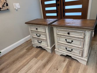 Set of Nightstands with Charging Ports and Outlets