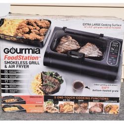 GOURMIA FOOD STATION- Smokeless Grill & Air Fryer