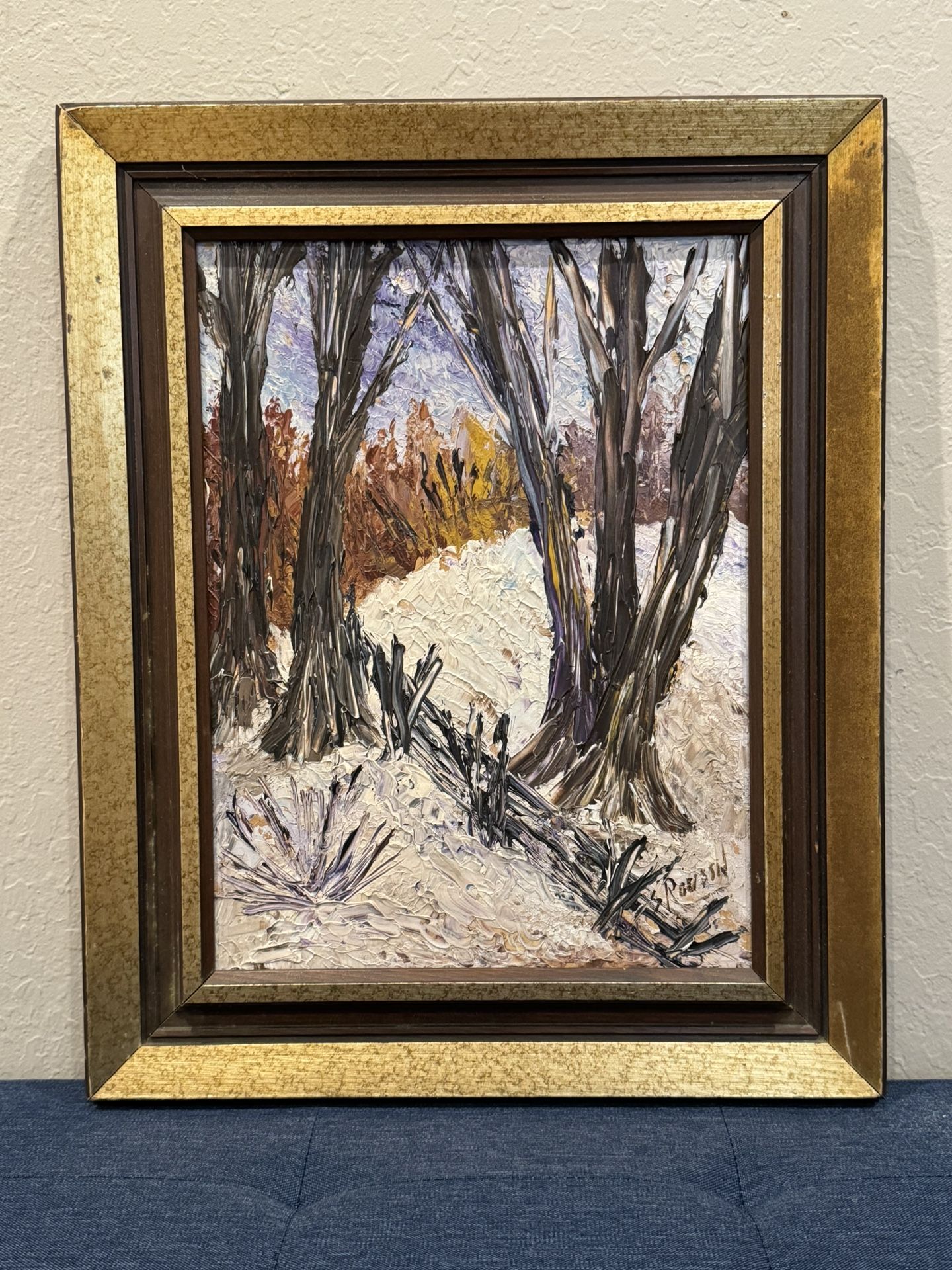 SUZANNE ROUSSIL Listed Canadian Artist Impasto Winter Landscape Oil Painting