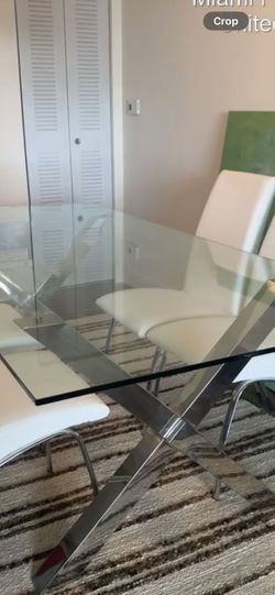 MOVING SALE /MAKE AN OFFER / Z Gallerie Axis Dining Room Glass Top Table 