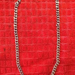 Silver-Tone Cuban Link Chain Necklace - BRAND NEW