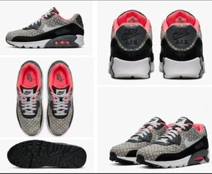 Nike Air Max 90 Polka Dot Pack Grey Crimson Mens Size 10.5